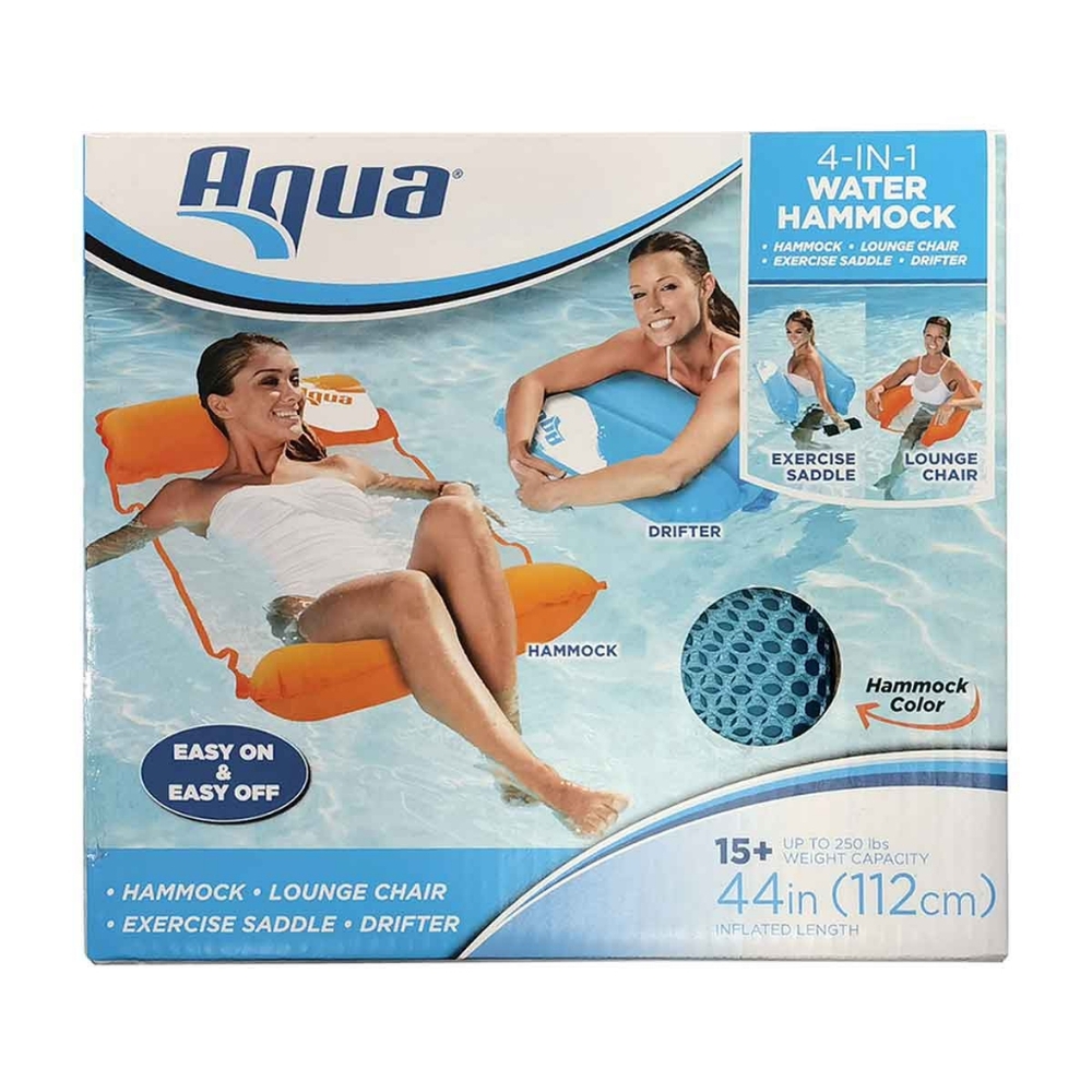 NEW Aqua 4-in-1 Water Hammock Floating Lounge Chair Exercise Saddle Drifter 44"